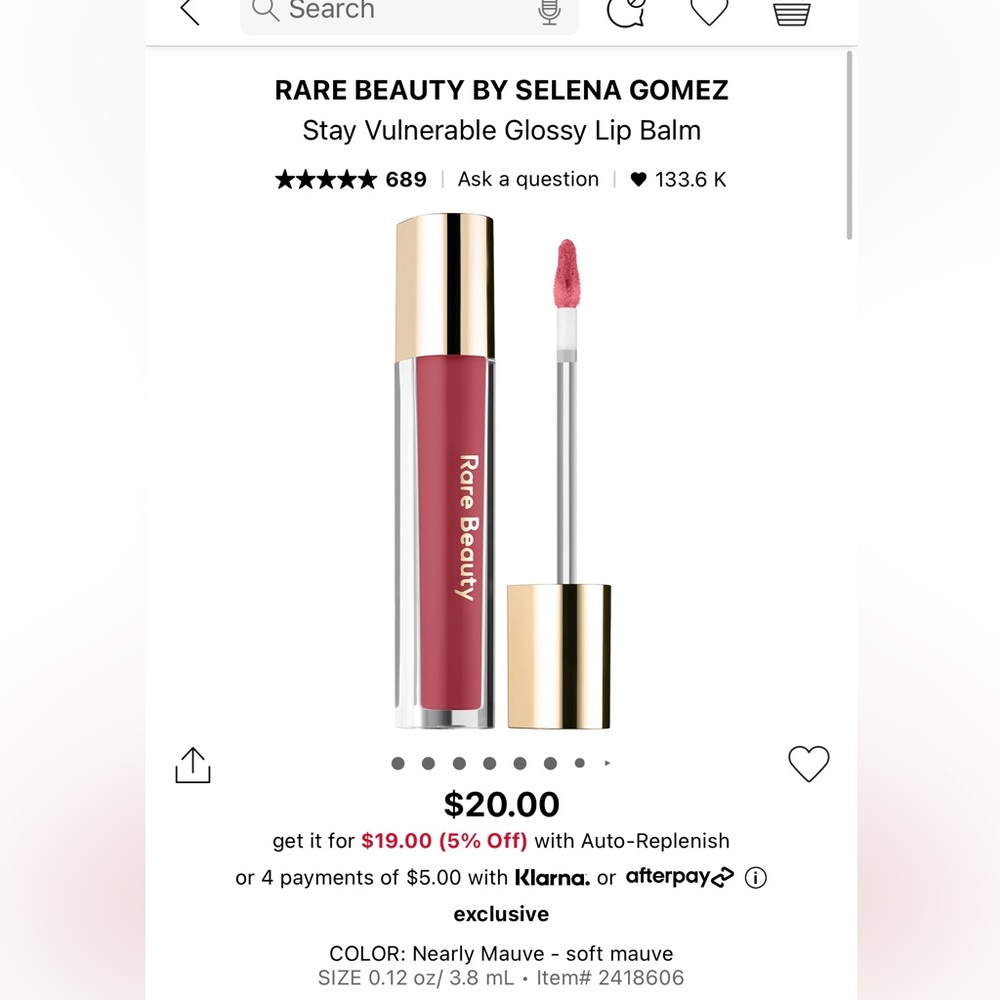 Rare beauty stay vulnerable glossy lip balm